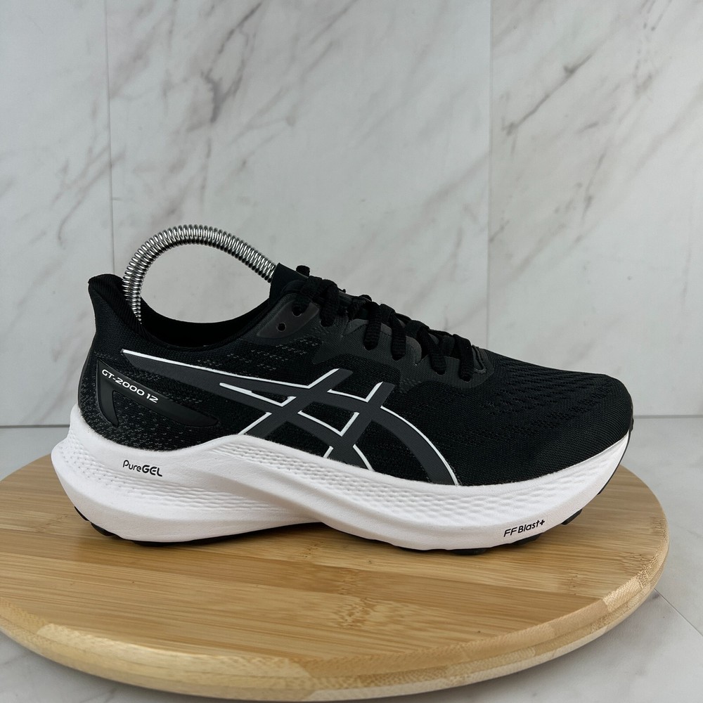 Asics GT-2000 12 Womens Size 7 Wide Black White Running Sneakers Shoes 1012B504