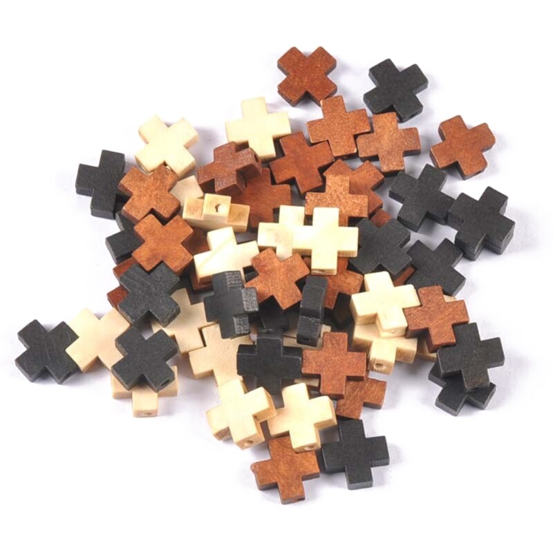 50 Pcs Crosses Pendants with Hole Blessing Crosses Charm Spacer Beads