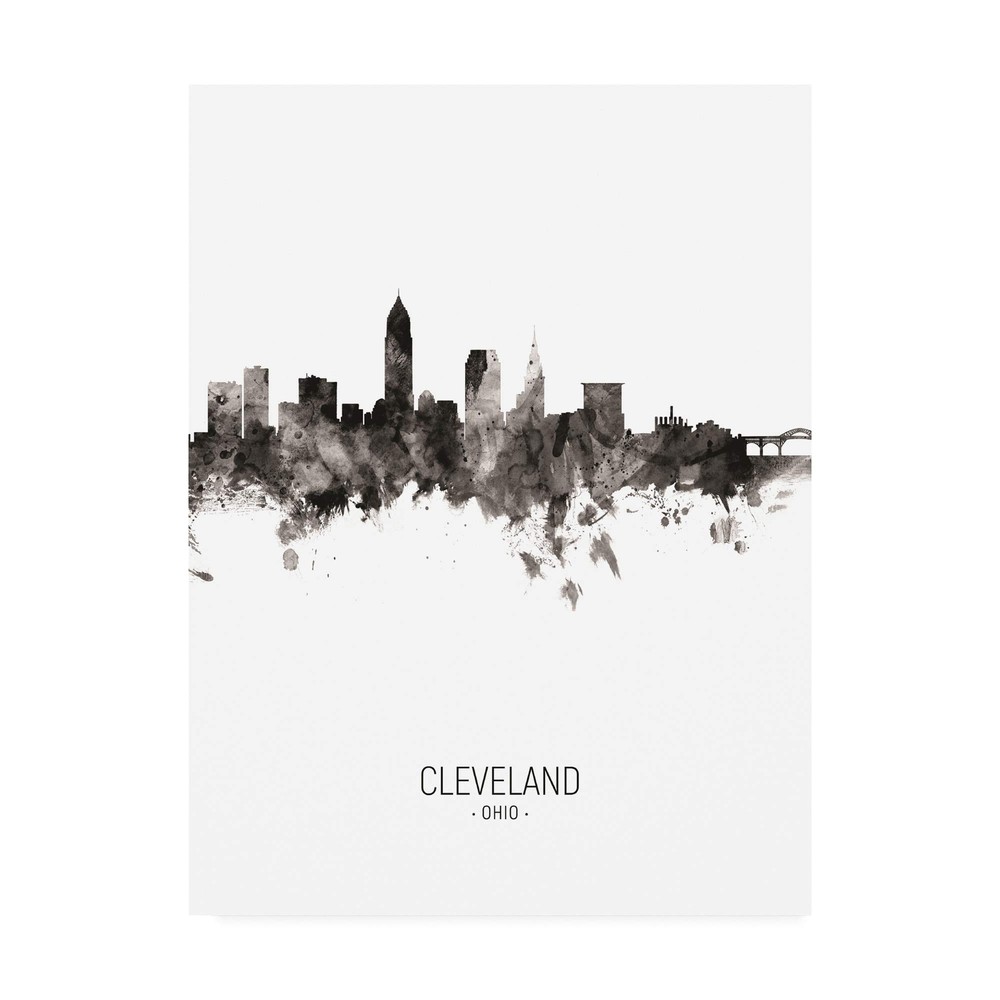 , 18x24 Cleveland Ohio Skyline Portrait II by Michael Tompsett