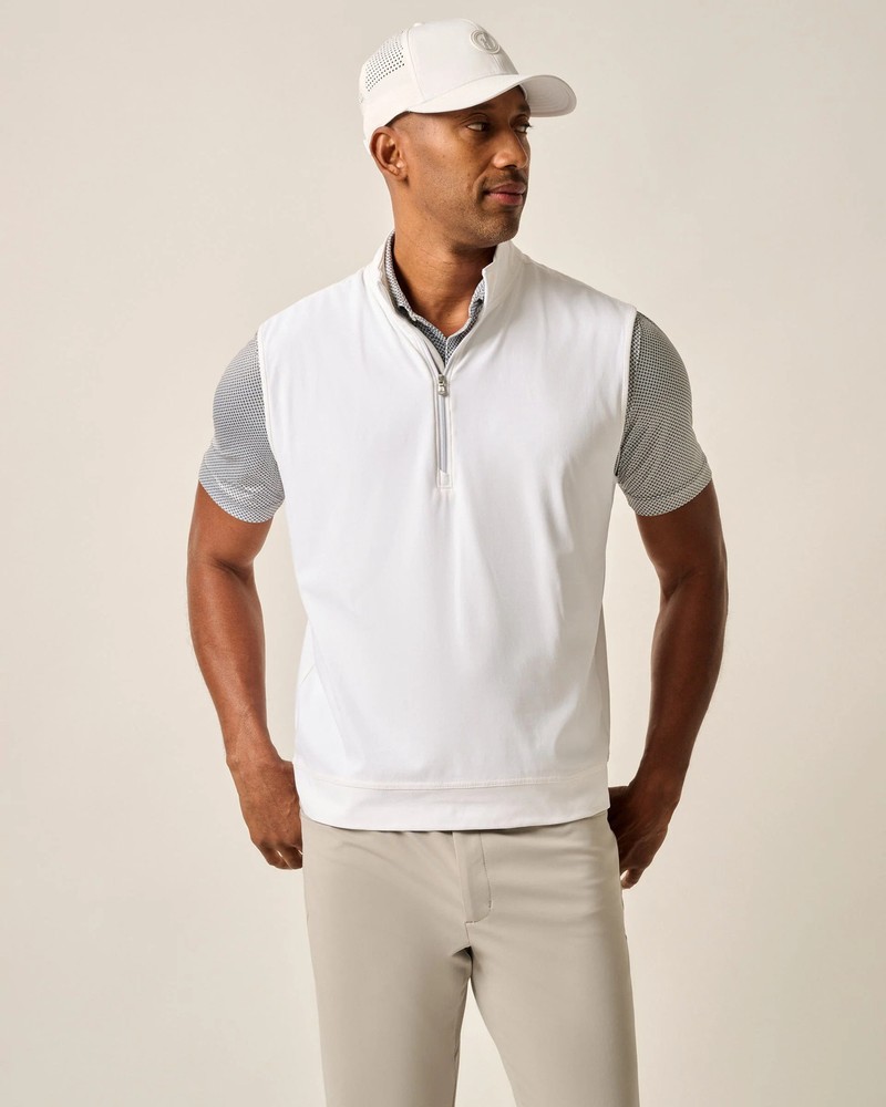 johnnie-O Torque 1/4 Zip Performance Vest White Size M MC-7841643