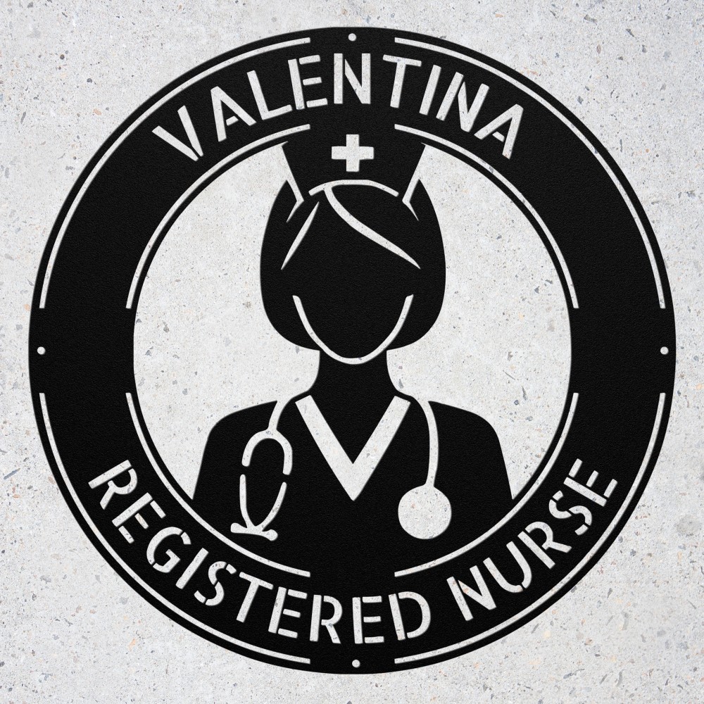 Personalized Nurse Metal Art Sign Custom Medical Wall Decor Gift Idea