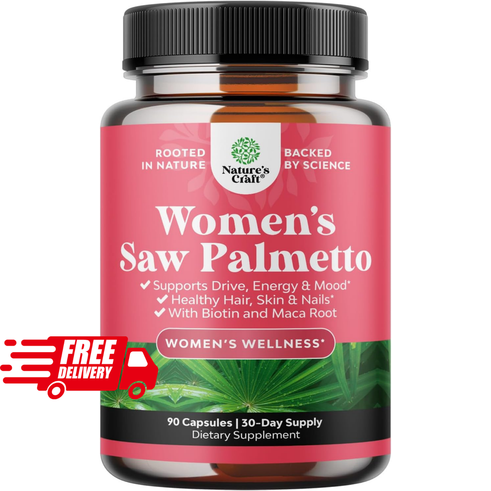 Extra Strength Saw Palmetto for Women - DHT Blocker Restoring Hair Vitamins for