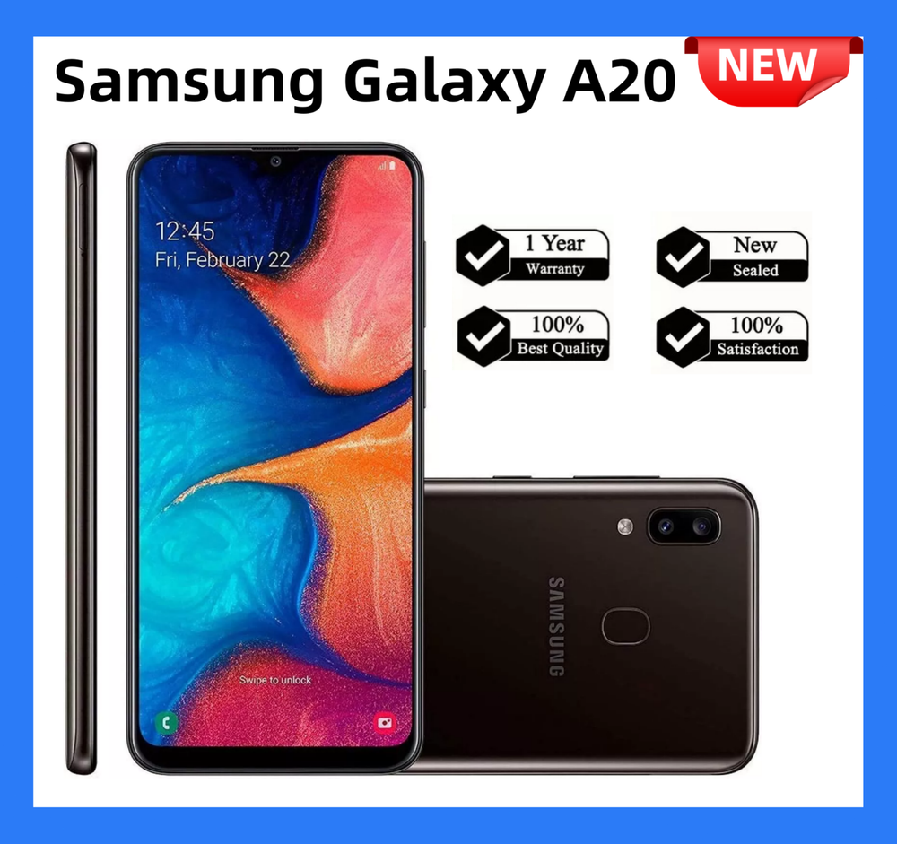New Sealed Samsung Galaxy A20 SM-A205U1 32GB Black 6.4