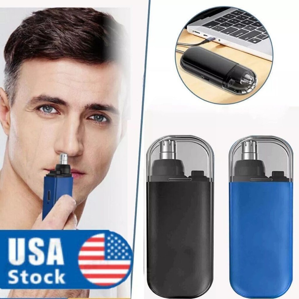 USB Rechargeable Mini Nose Hair Trimmer for Men - Portable & High Quality