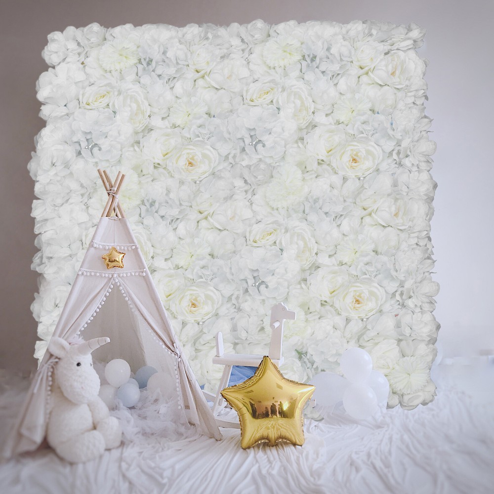 6Pcs Silk Artificial Flower Wall Panel Wedding Flower Pillar Stage Floral Decor