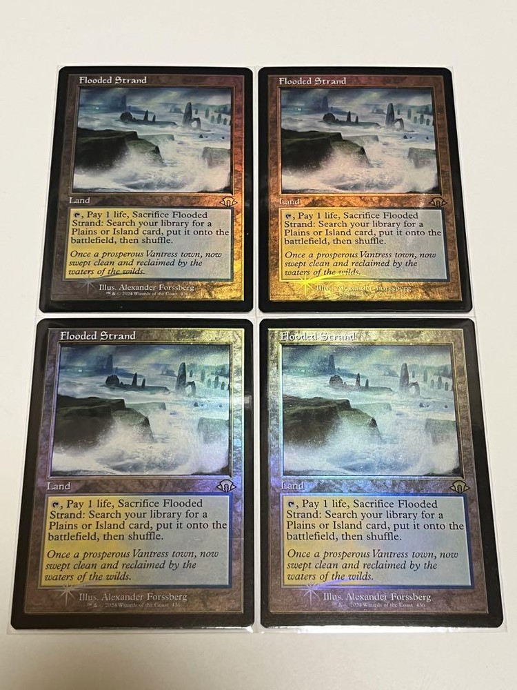 Mtg Overflowing Shore English Old Frame Foil Set Of 4