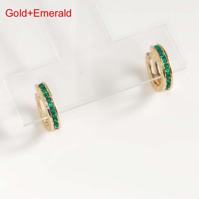 19mm Artienas CZ Huggie Hoop Earrings Chic Women Party Vacation Jewelry 2Colors