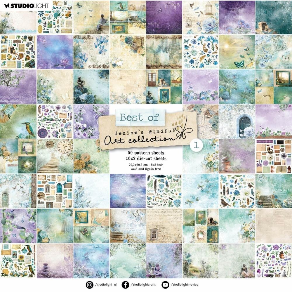 70/pkg Jenine's Mindful Art 8x8 Studio Light Paper Block Collection