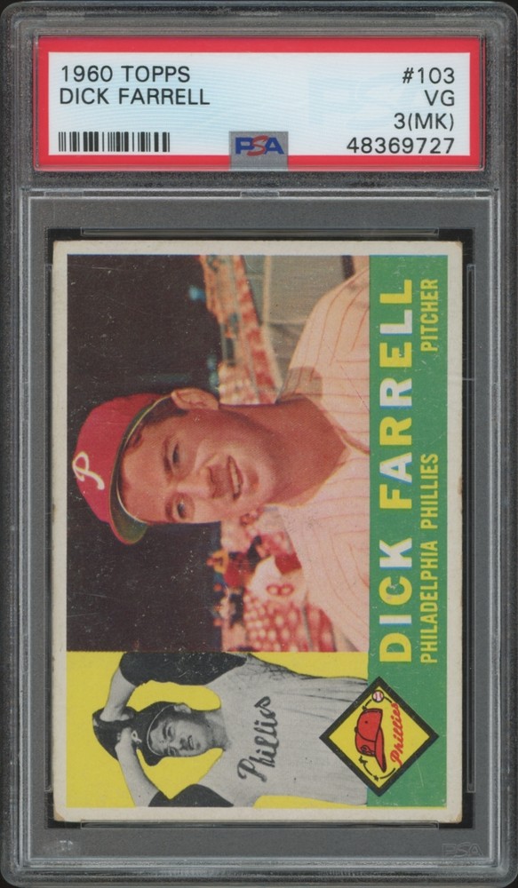 1960 Topps Turk Farrell #103 Baseball Card Vintage MLB  