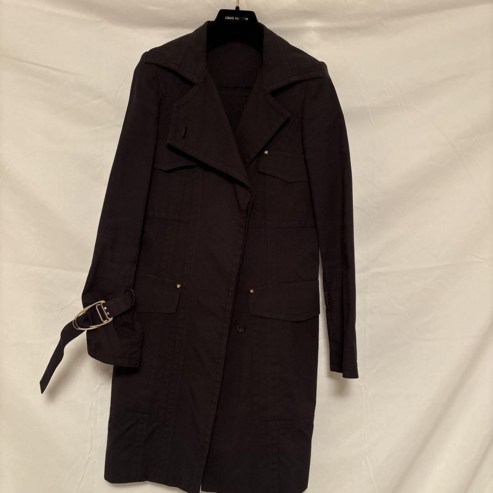 Rare GUCCI Black Trench Coat Size 38 Women's Classic Outerwear