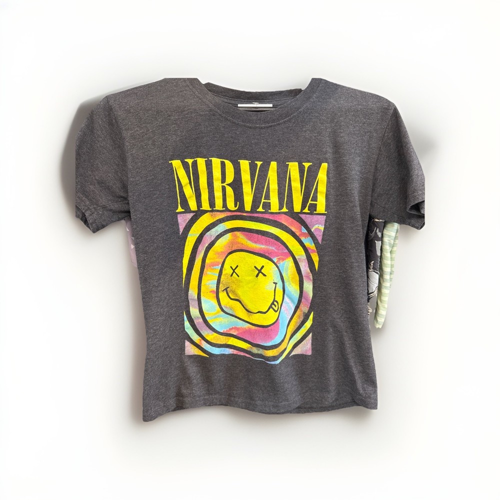 Nirvana Graphic Short Sleeve Black Tie Dye T-Shirt Mens XS
