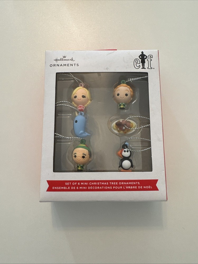 Hallmark Mini Elf  Christmas Ornaments Set of 6 New With Box Free Shipping NOB