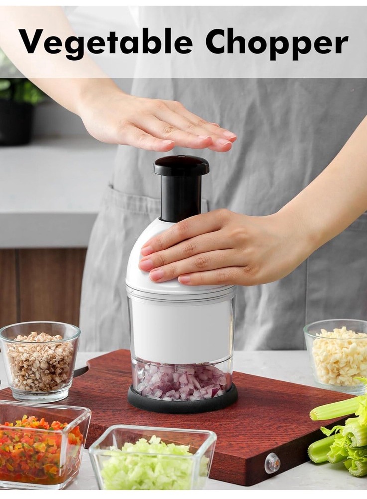 Food Chopper, Hand Chopper Dicer Easy to Clean, Manual Slap Vegetable Chopper