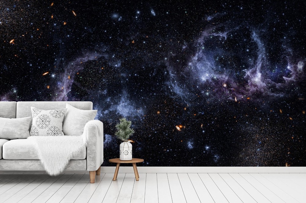 3D Space Galaxy Nebula Starry Sky Wall Murals Wallpaper Murals Wall Sticker