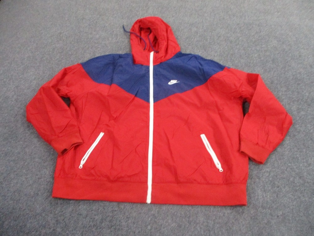 Nike Jacket Adult XL Red Blue Retro Athletic Outdoors Windbreaker Track Mens
