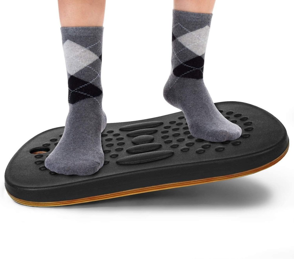 Yes4All Grey and Black Wobble Balance Board for Standing Desks Anti-Fatigue