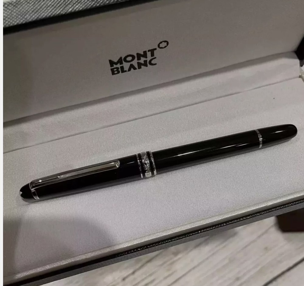 Montblanc Meisterstuck Black-Silver Coated 163 Rollerball Pen-NEW GENUINE 🎄🎁
