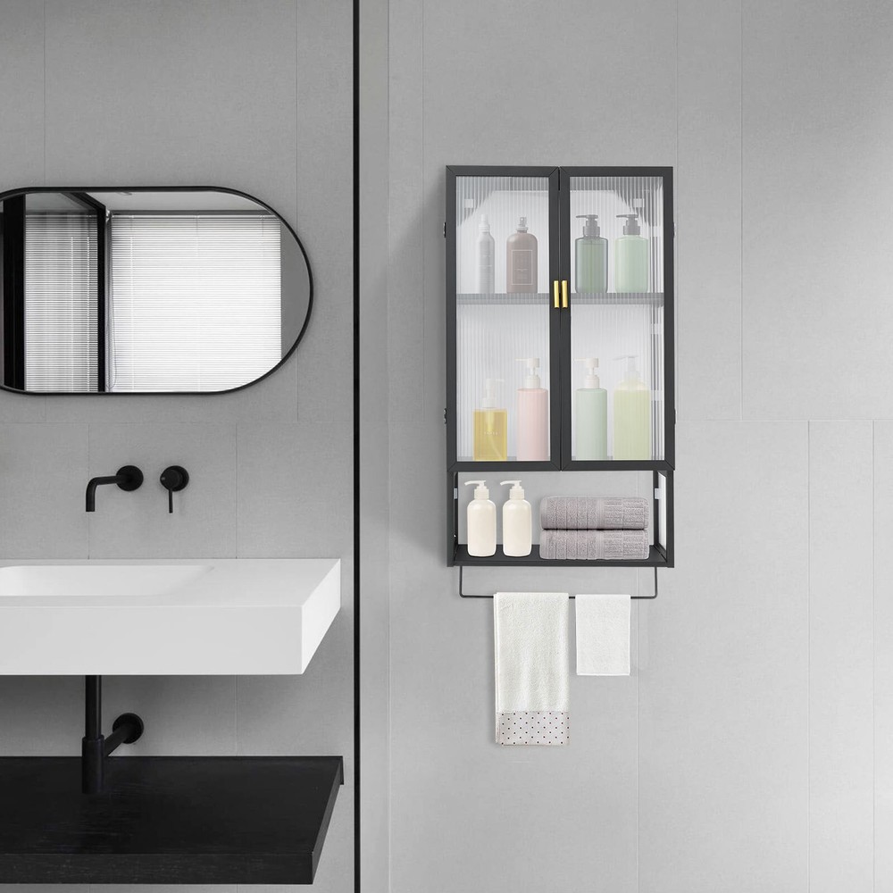 Wall Mounted Bathroom Cabinet with 2 Doors for Bath & Kitchen Storage