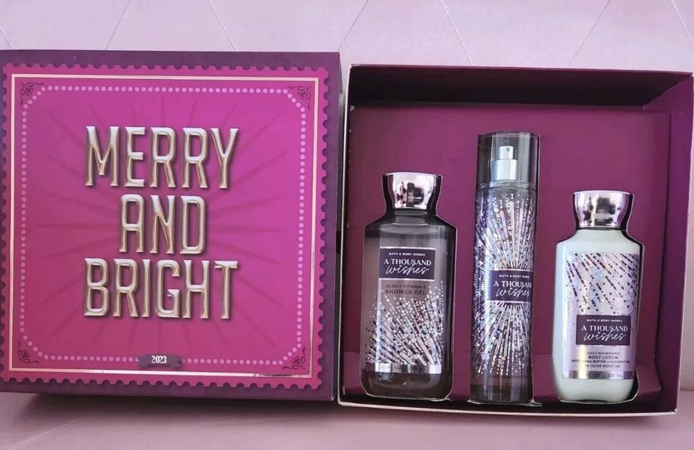 Bath & Body Works Thousand Wishes 3pc Gift Set: Shower Gel, Lotion, Spray Mist