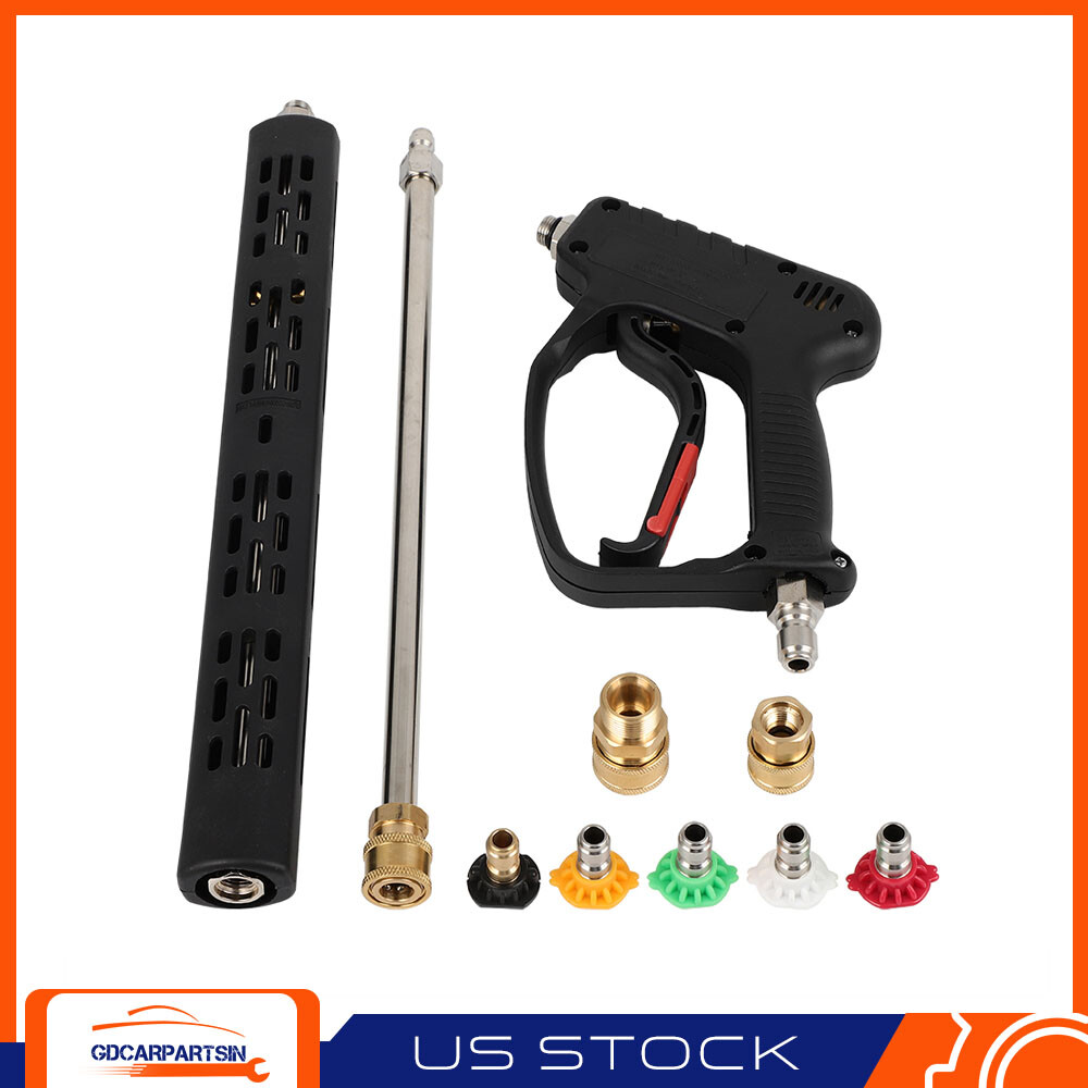 4500PSI High Pressure Power Washer Gun Extension Wands 360° Swivel M22-14mm 3/8