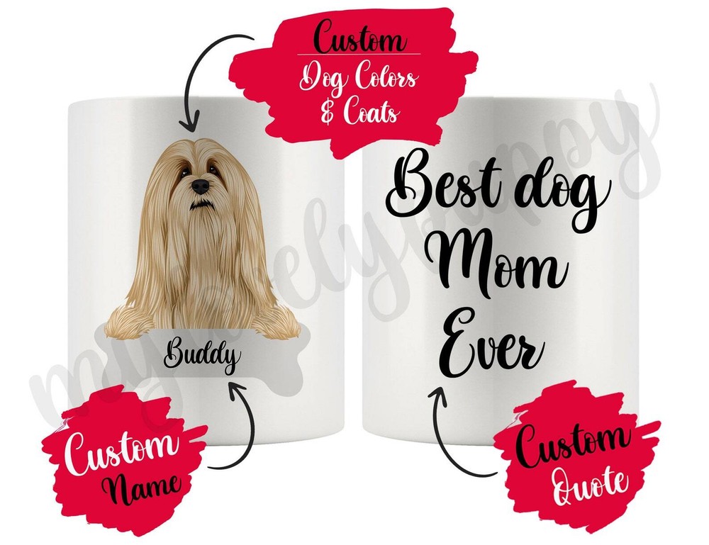 Personalized Lhasa Apso Dog Mom Dad Mug Men Women Gifts Lhasa Apso Mommy Daddy