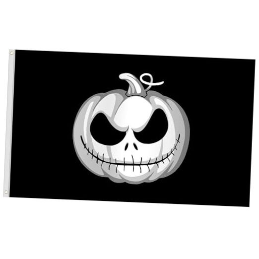 Spooky 3x5 ft Double-Sided White Halloween Flag