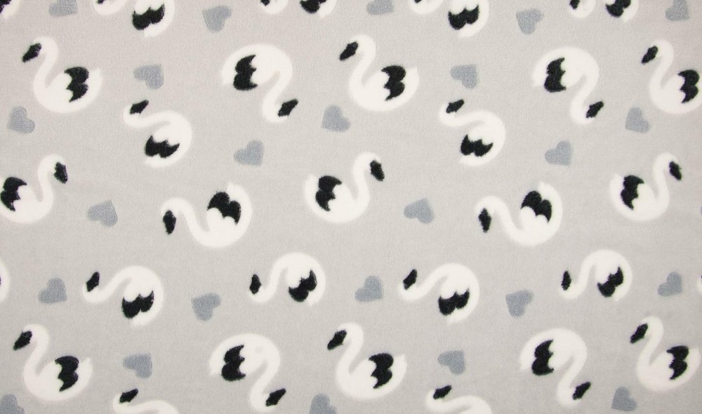 Double Sided Super Soft Cuddle Fleece Fabric Material - SWAN GREY
