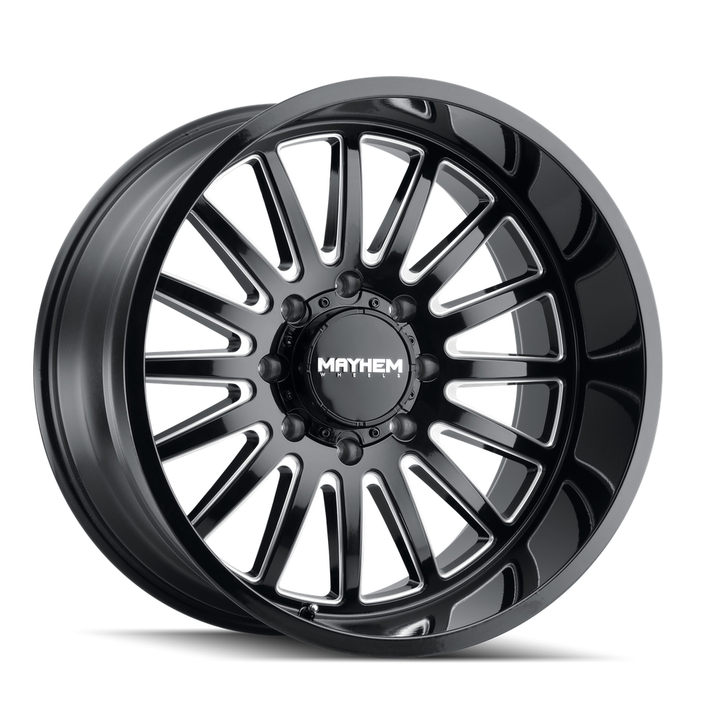 Set of 4 - MAYHEM UTOPIA 8114 GLOSS BLACK MILLED 22X12 8-170 -44MM 125.2MM
