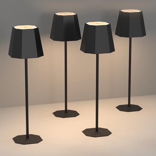 4 Pack Battery Table Lamps Cordless, 3 Color Stepless Dimming Led Rechargeable