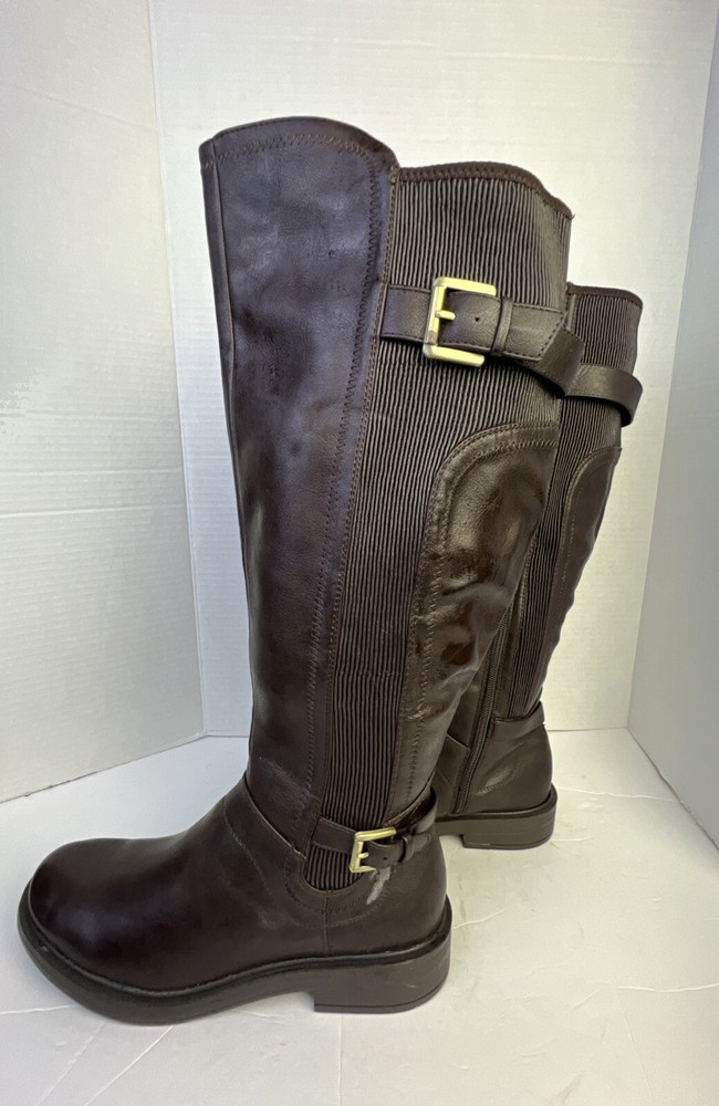 White Mountain Desirable Womens Faux Leather Knee-High Boots Brown Size 7.5 M