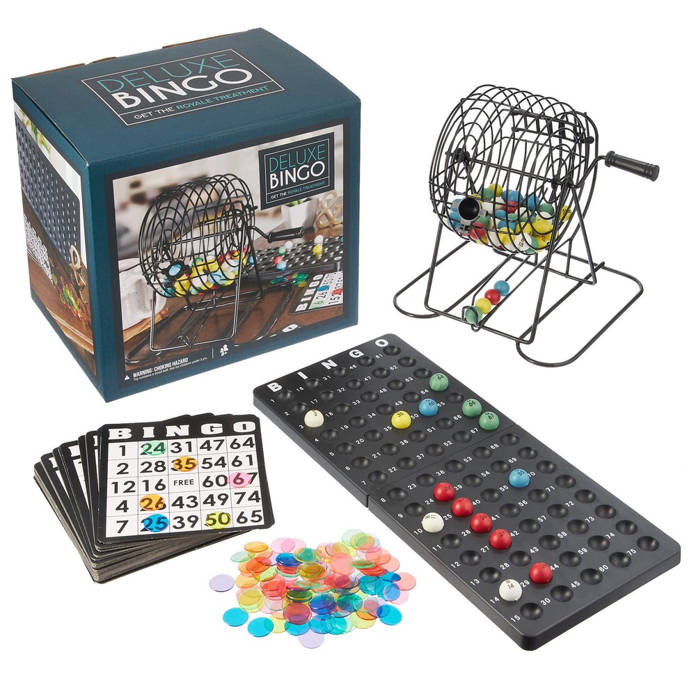 Deluxe Bingo Game + Free Expansion Set 50 Premium Cards, 300 Vibrant Chips, 7...