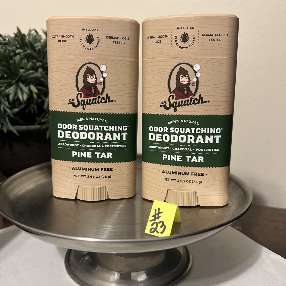 New!! Dr. Squatch PINE TAR Men’s Natural Deodorant 2-Pack