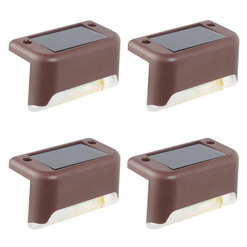 4PCS Solar LED Deck Lights for Garden Patio Pathway Stairs Step Fence Outdoor Lighting