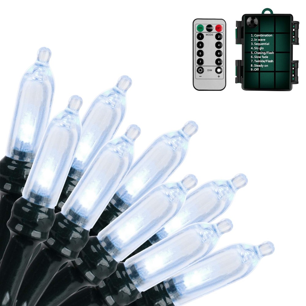 18ft Battery-Operated LED String Lights for Outdoor Christmas Decor