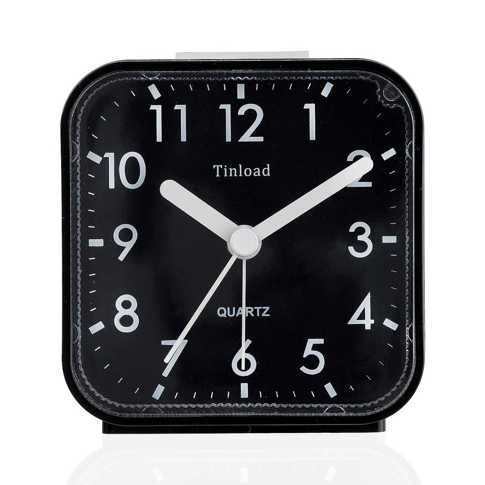 Tinload Small Battery Operated Analog Alarm Clock Silent Non Ticking, Ascendi...