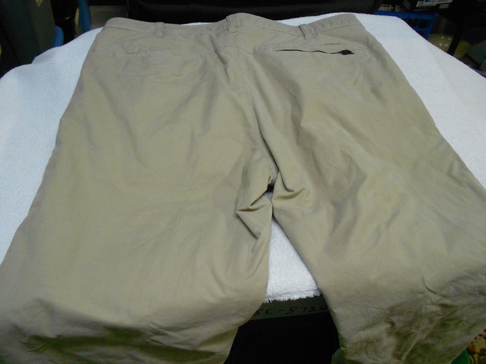 Mens EDDIE BAUER STRETCH TAN color FLEECE LINED CHINO KHAKIS  36 x 34 (Actual)