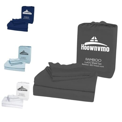 2025 Luxury Bamboo Viscose Queen Sheet Set - 4pc Hotel Quality Grey