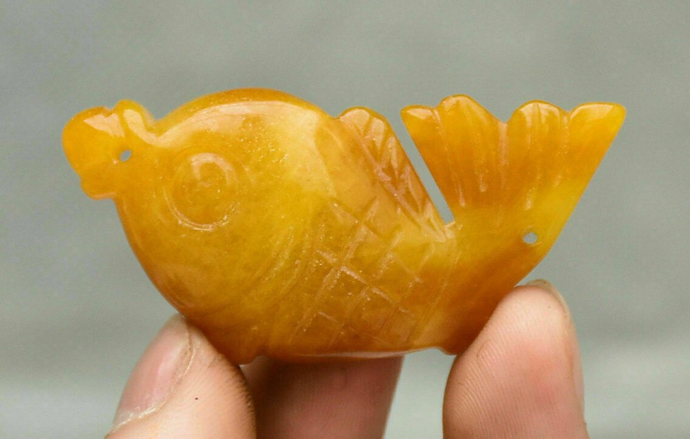 5CM Hongshan Culture Agate Goldfish Lucky Wealth Amulet Pendant