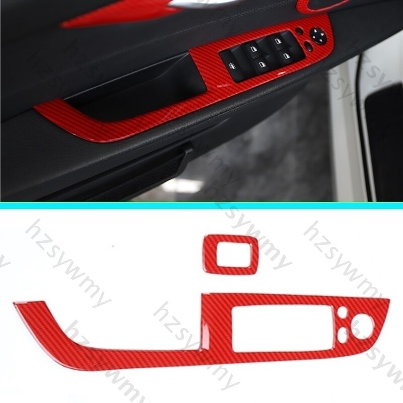 Cubierta de interruptor de panel de elevación de ventana ABS de fibra de carbono rojo para BMW Z4 2009-2016