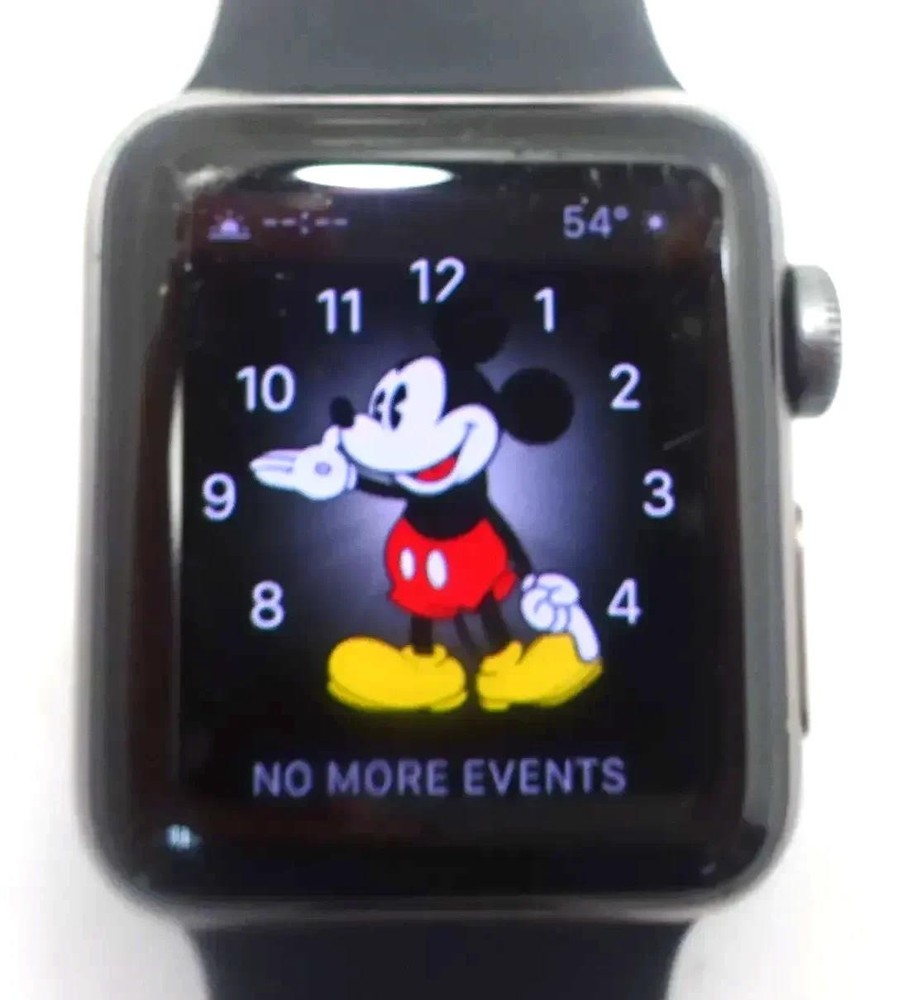 Apple Watch Series 3 GPS 38mm Aluminum Case A1858 Black Sport Band