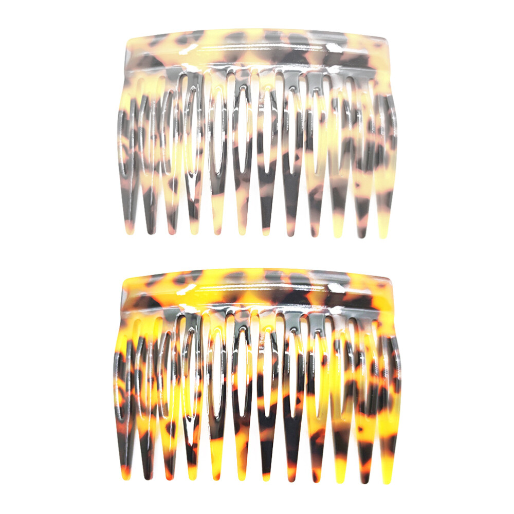 2 Pcs Leopard Prints Hair Accessories Comb Accessory French for Girls Women's