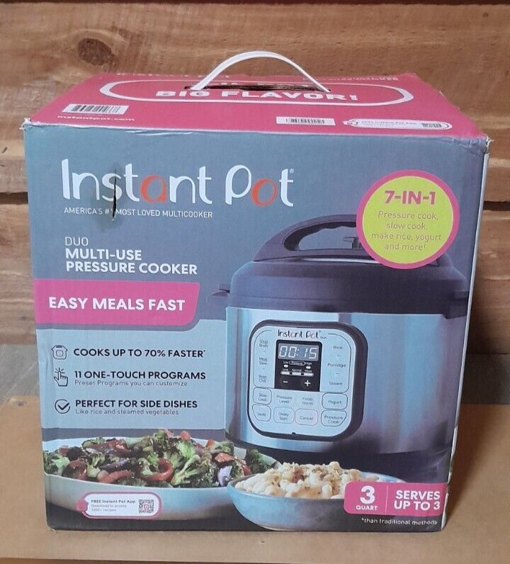 Instant Pot Duo 7-in-1 Pressure Cooker 3 Quart-In Box