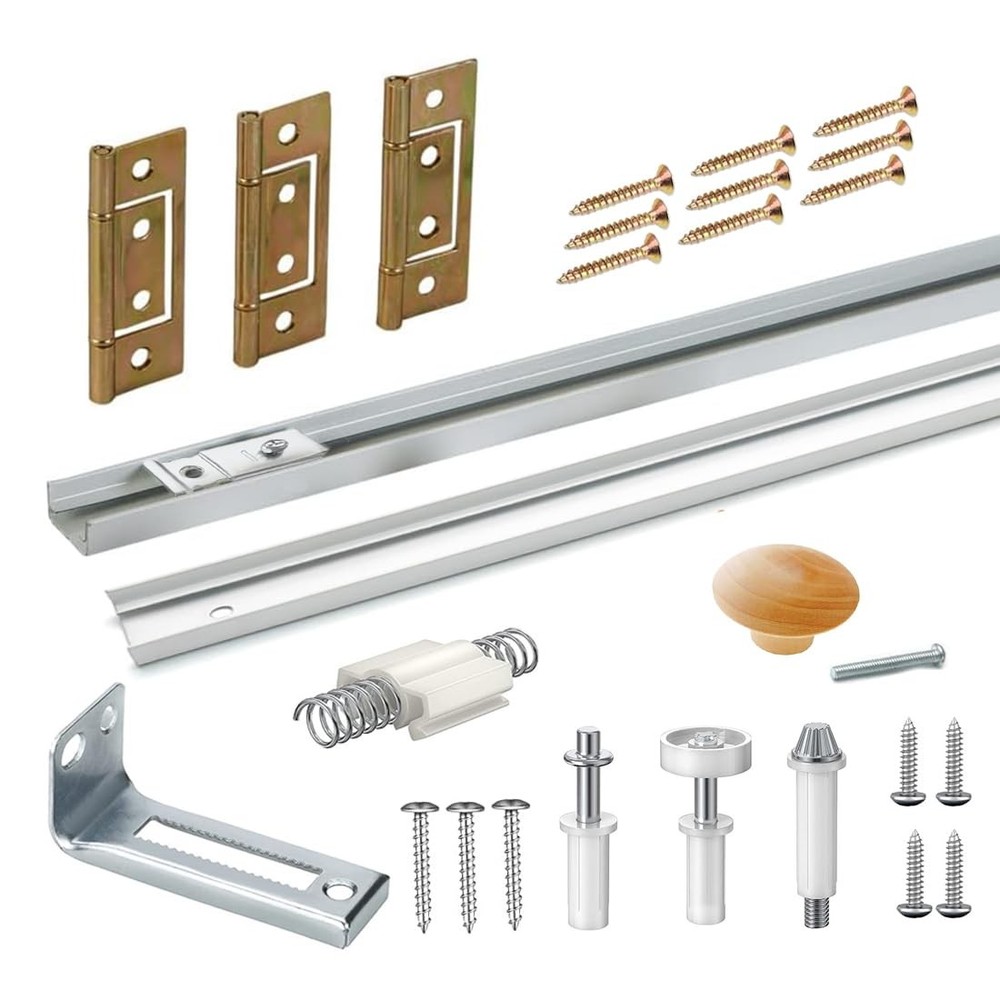 Bifold Door Hardware Kit with Track for Closet Door Repair