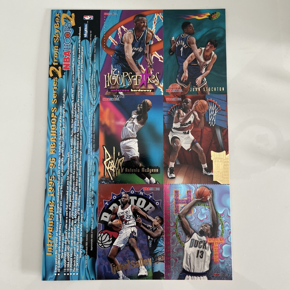 1995-96 Fleer Skybox NBA Hoops 2 Uncut Sheet Featuring Hardaway Stockton