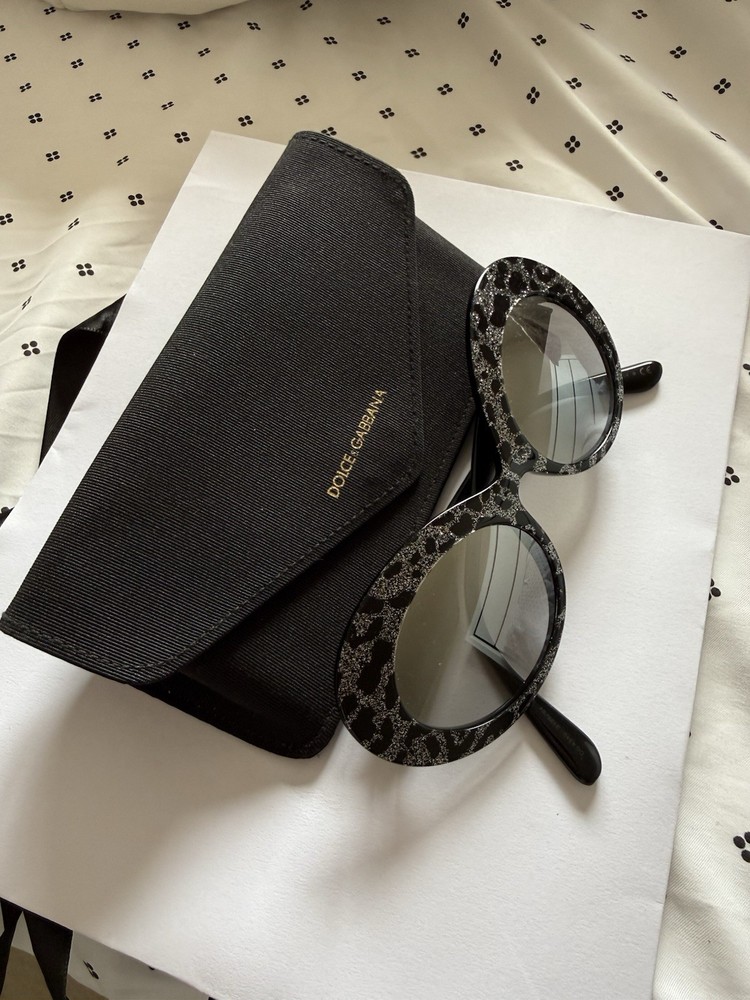 Dolce & Gabbana Women's Sunglasses Dark Grey/ Black Cat Eye Leopard Finish