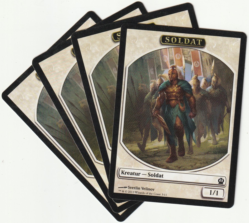 ✪ 4 MAGIC The Gathering SOLDIER White Token Creature MTG PLAYSET THS/EN 2013