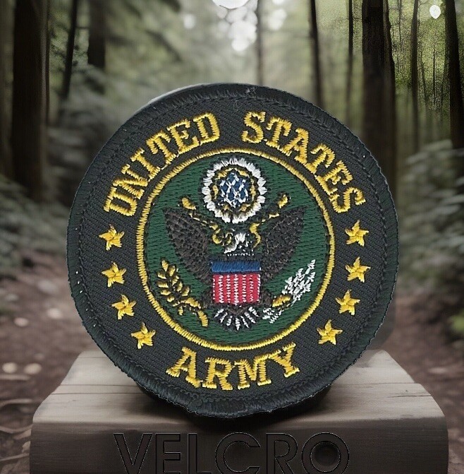 US Army Embroidered Patch Fits VELCRO® BRAND Hook Fastener Compatible