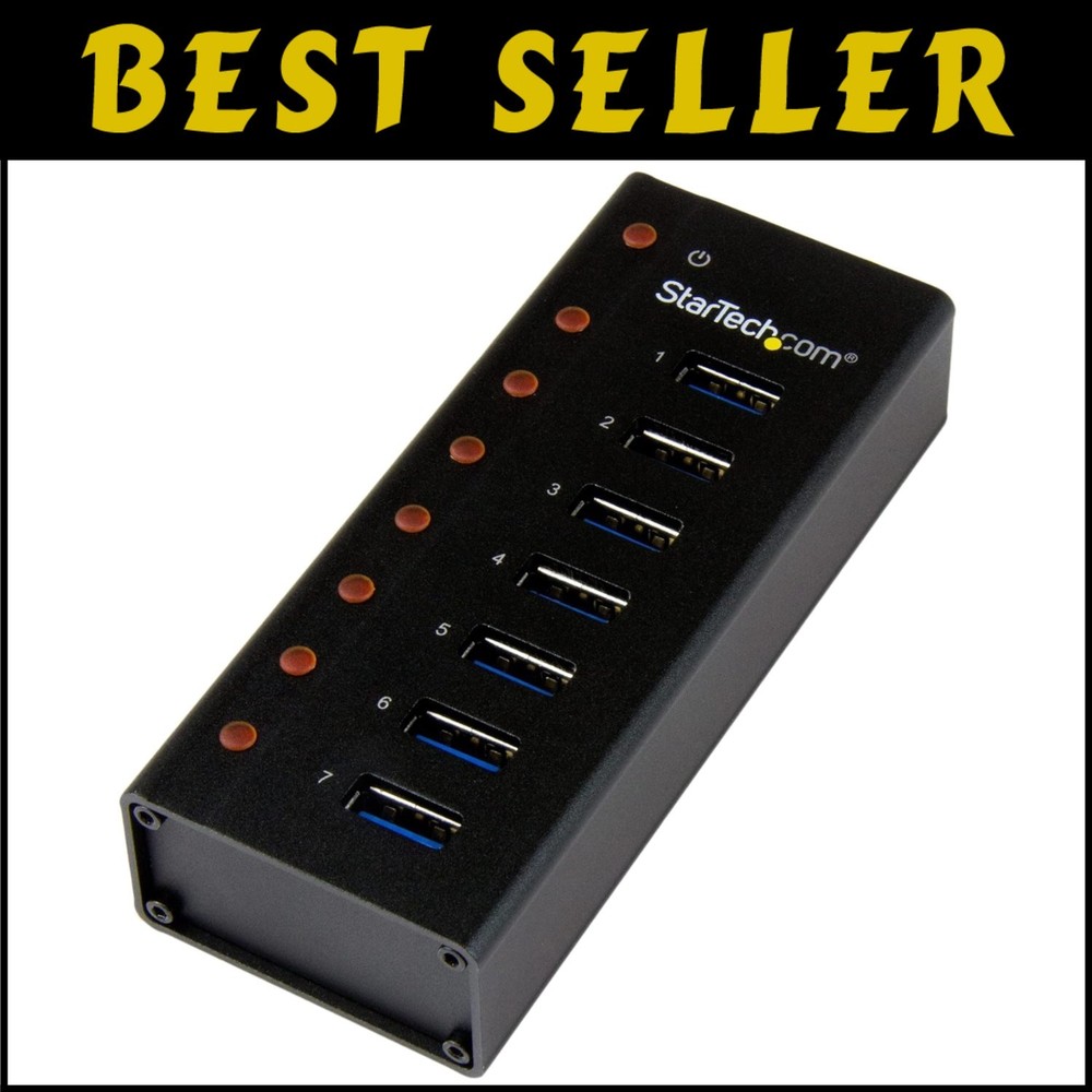 7-Port Rugged Metal USB 3.0 Hub with 5Gbps Speeds for All Devices