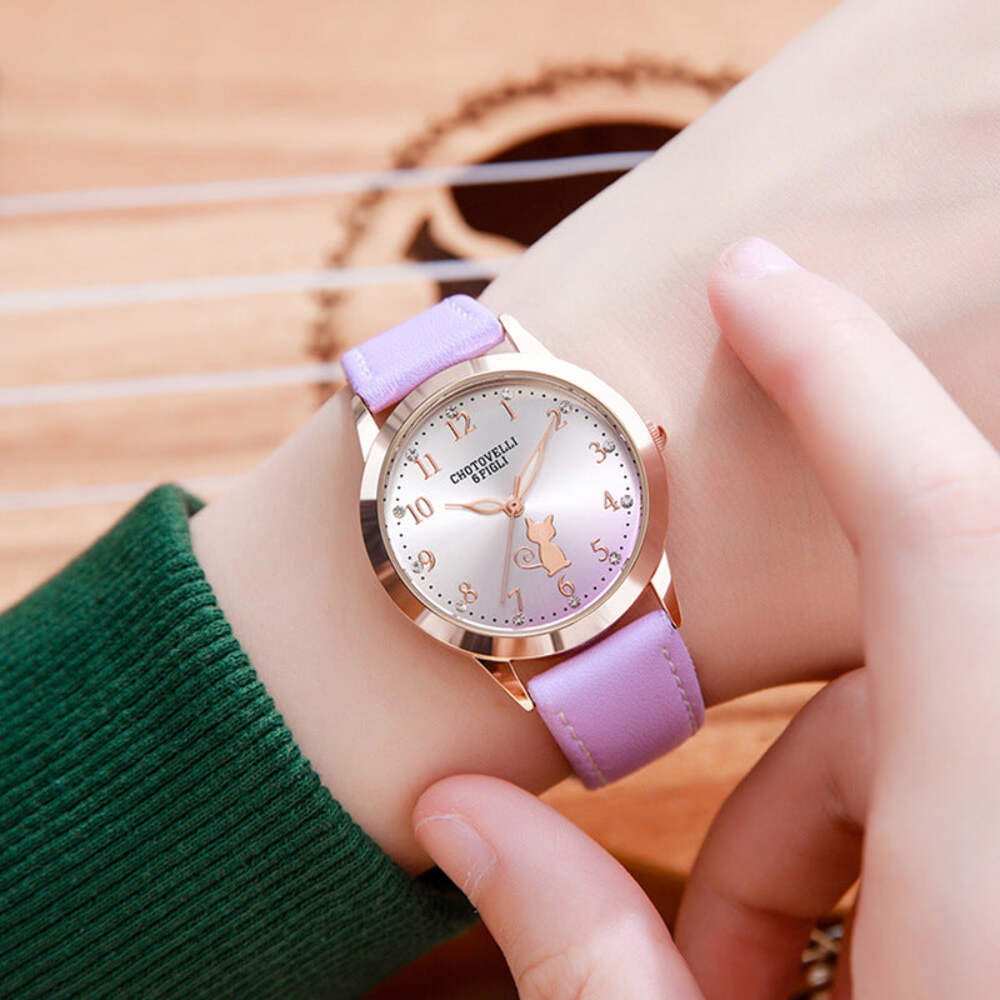 Cute Cartoon Quartz Watch for Girls - Stylish Junior High School Student Timepie