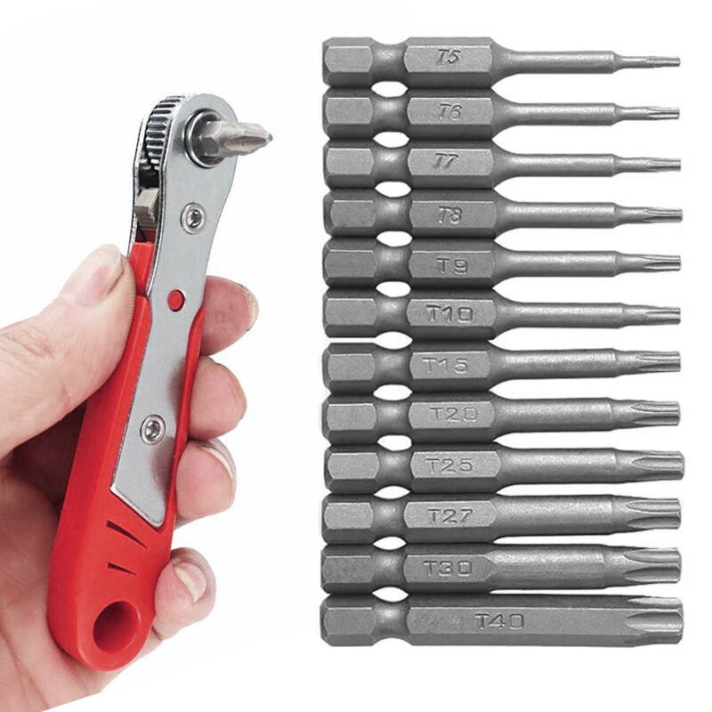 13pc Magnetic Torx Bit Set for Impact Driver & Ratchet Screwdriver